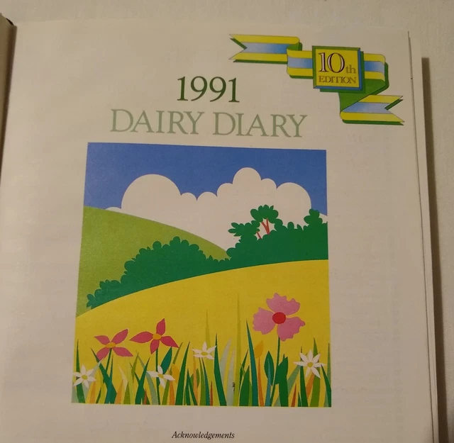 DAIRY DIARY 1991 Milk Marketing Board Vintage Hardback Book 10th