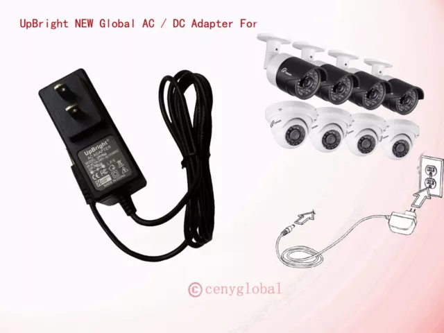 Global AC Adapter For Security Camera CCTV DVR Surveillance System DC 12V Series