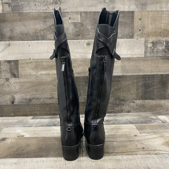 ANNE KLEIN IFLEX Womens Black Leather Riding Boots Tall Size 6.5 M $29. ...