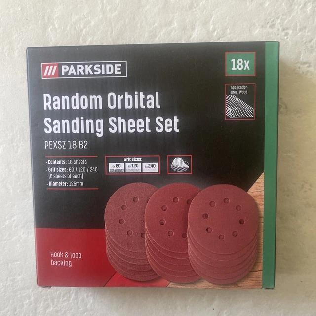 PARKSIDE RANDOM ORBITAL Sanding Sheet Set PEXSZ 18 B2 Hook Loop