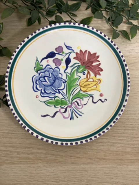 Vintage Poole Pottery Plate Flower Design
