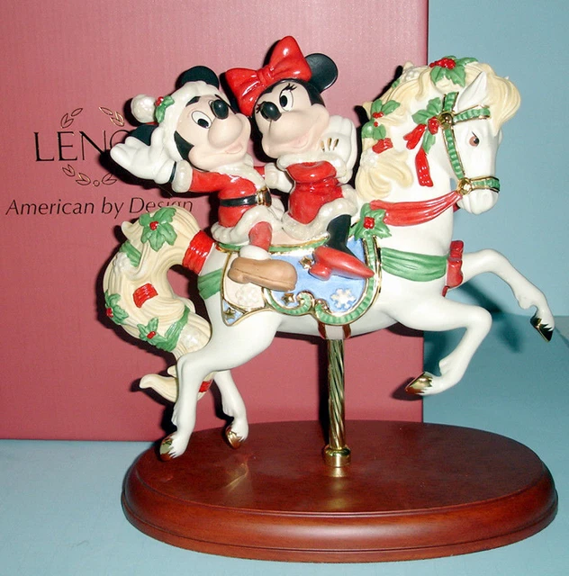 LENOX DISNEY MICKEYS Carousel Horse Romance 2008 Figurine w/Minnie
