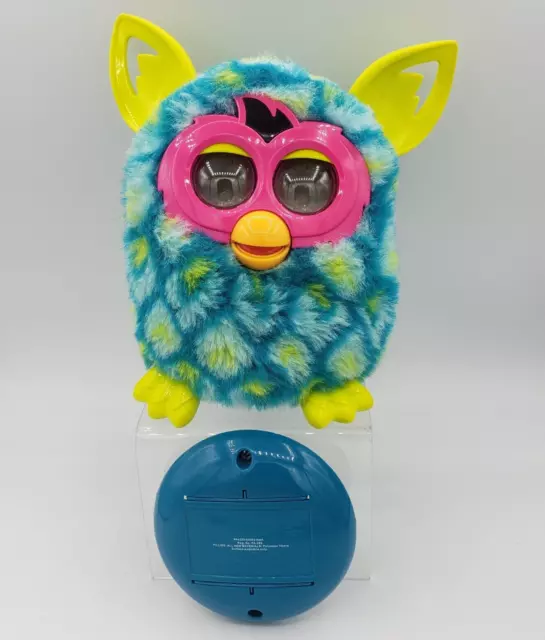 Furby Boom Blue Green Peacock Yellow Ears Interactive Electronic Pet 2012 Hasbro