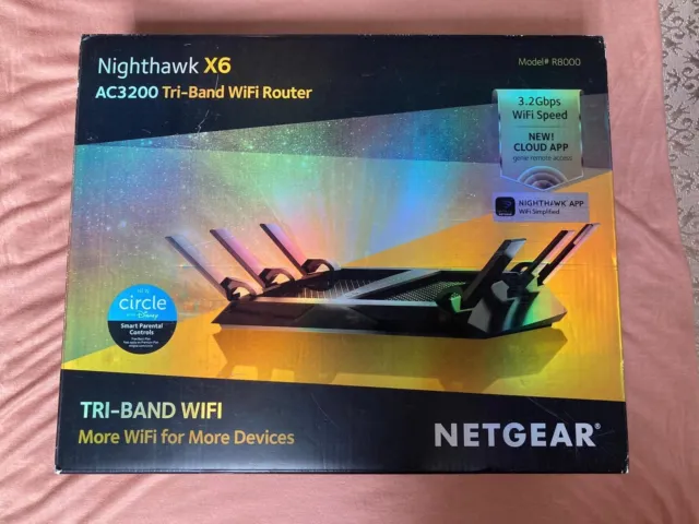 NETGEAR Nighthawk X6 R8000 cavo WiFi e router in fibra - AC 3200 Tri-band - nero