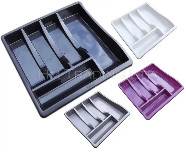 Large Plastic Cutlery Tray Utensil Holder Drawer Kitchen Organiser Storage Rack