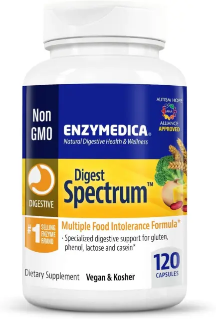 Enzymedica Digest Spectre 120 Capsules, Améliore Énergie, Digestif Support