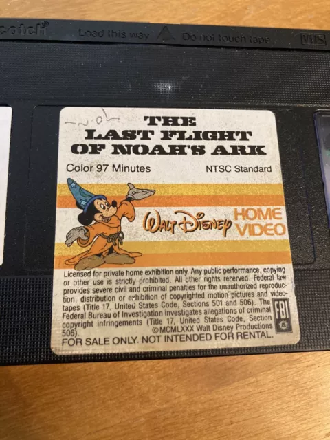 THE LAST FLIGHT of Noah's Ark (VHS) Walt Disney Home Video White ...
