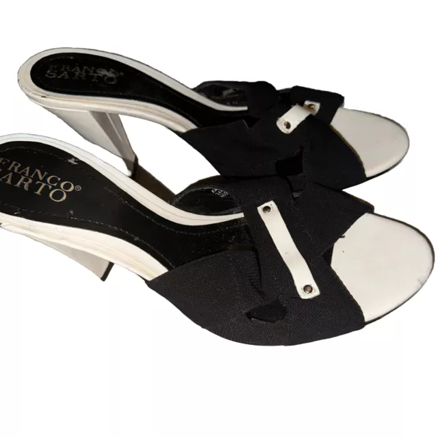 Franco Sarto Womens black and white Dress Sandals 8.5 Medium