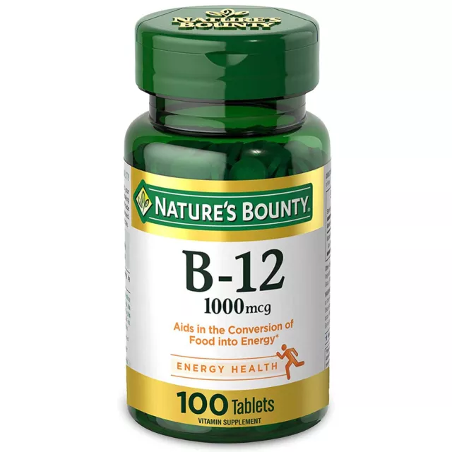 Nature's Bounty Vitamin B12 Supplement. Supports Metabolism. 1000 mcg. 100 Tabs