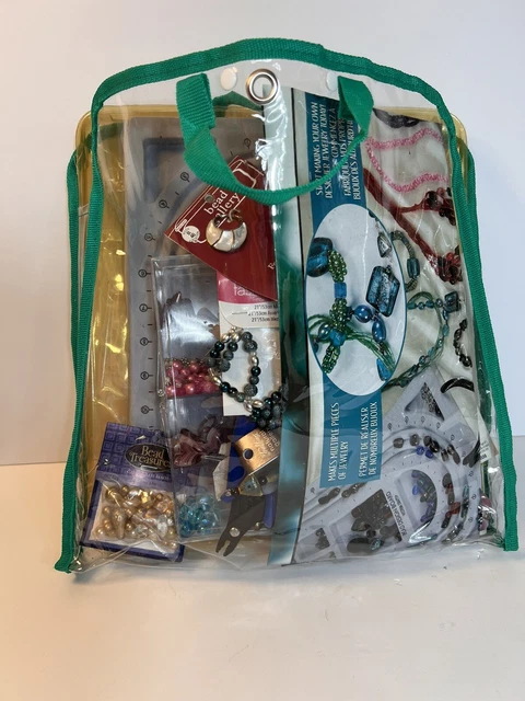 Bead and jewelry making supplies lot , beads, findings, tools, design board