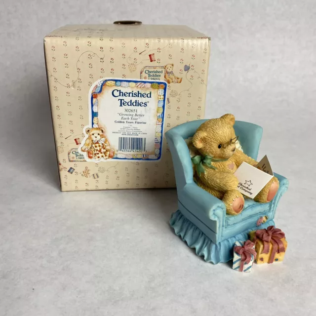 Cherished Teddies GROWING BETTER EACH YEAR Golden Years Bear Figurine #302651