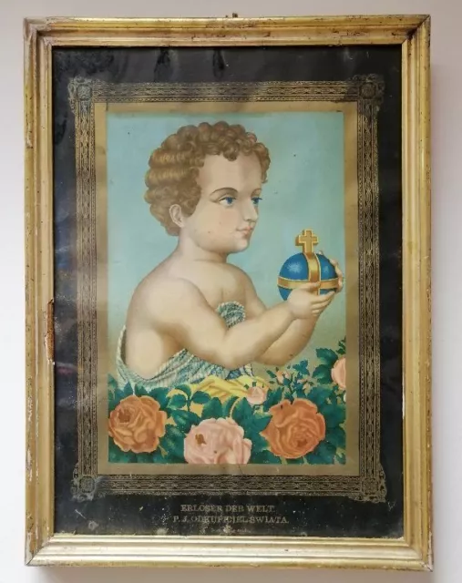 orig antike "BERLINER LEISTE" Waschgoldrahmen 53 x 39 cm  ~1900