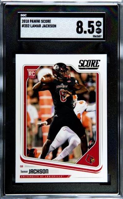 2018 Panini Score Lamar Jackson RC #352 SGC 8.5 NM/MT