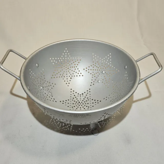 Vintage Mirro 7 Star Colander Sieve Strainer Finest  Aluminum Made USA 9" 1950'S