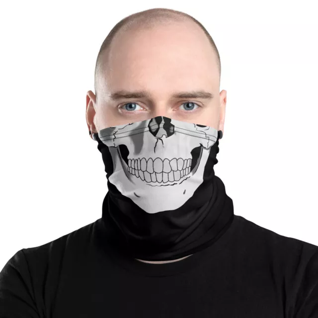 Skull Skeleton Bone Teeth Scary  Face Mask Neck Gaiter Scarf Head Band