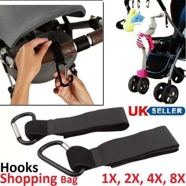 1x - 8x Universal Mummy Buggy Clips Pram Pushchair Bag Hook Carry Carabiner Clip