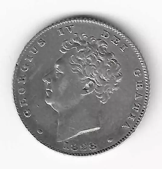 King George IV (4th) Sixpence 6d Silver Coinage 1828 Coin