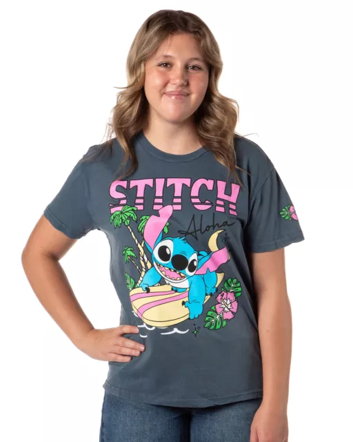 DISNEY JUNIOR'S LILO & Stitch Aloha Stitch Surfing Graphic T-Shirt £18.91 -  PicClick UK