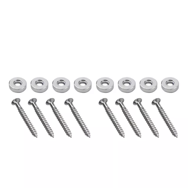 FLEOR 8PCS Silver Guitar Bass Neck Mounting Joint Ferrules Bushings with Screws