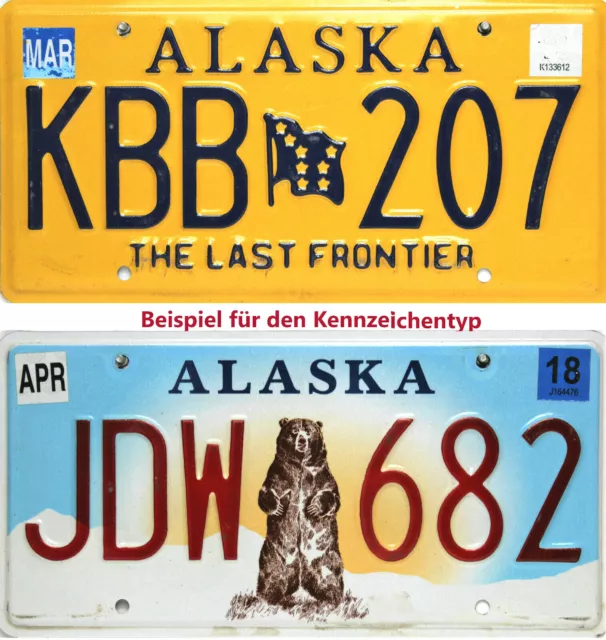 Alaska  Last Frontier / Standing Bear  License Plate original US Nummernschild