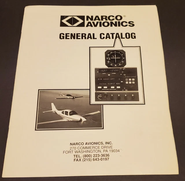 VINTAGE 1993 NARCO Avionics Salesman's General Catalog w/ Price List