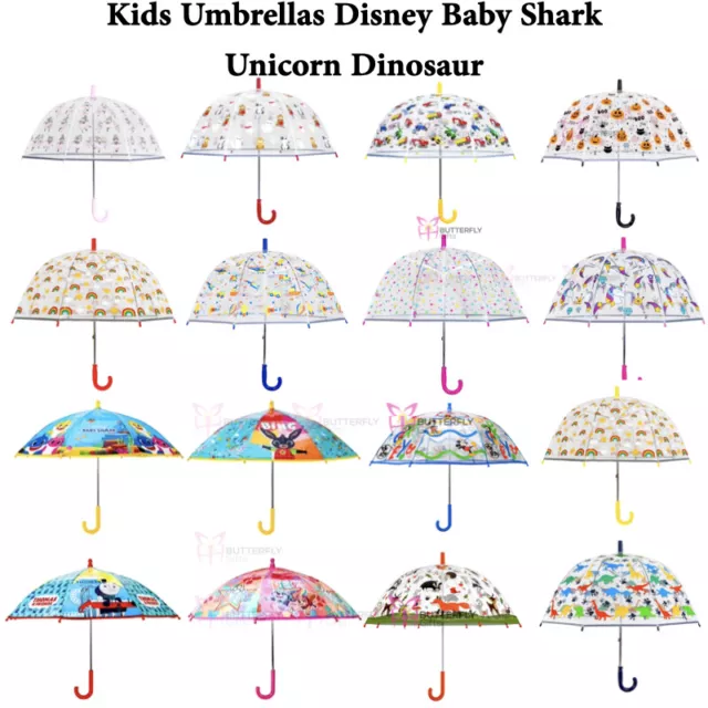 Children Kids Umbrella Disney Dinosaur Frozen Strawberry Monsters Trucks Cars