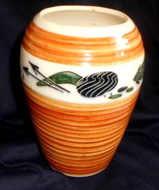 VINTAGE AUSTRALIAN POTTERY Aboriginal Designed Vase Studio Anna £8.35
