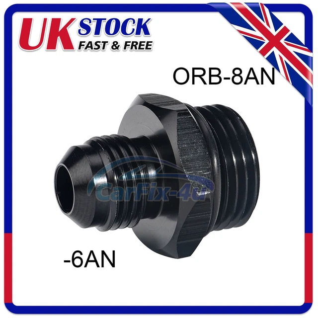 2Pcs AN6 To 12mm Banjo Hose End Swivel Fitting – Black – CNRAQR