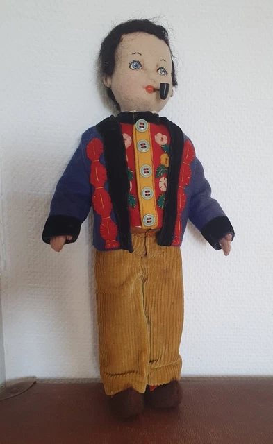 Ancienne Poupée En Feutrine Type Raynal Ou Lenci – Boudeur – Vintage