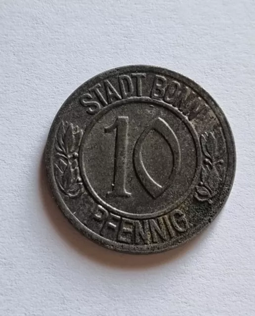Allemagne - 10 Pfennig Stadt Bönn 1920 Beethoven Monnaie de nécessité (N446)