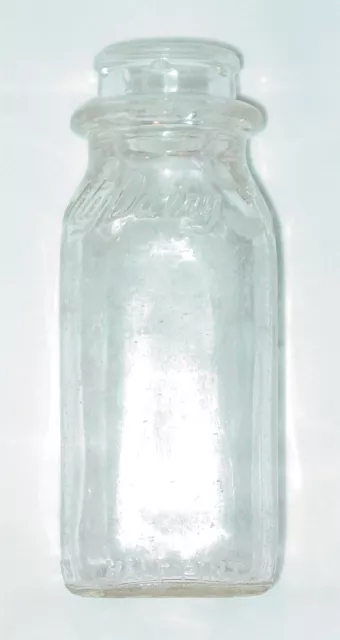 Vintage Embossed Quality Dairy Half Pint Milk Bottle