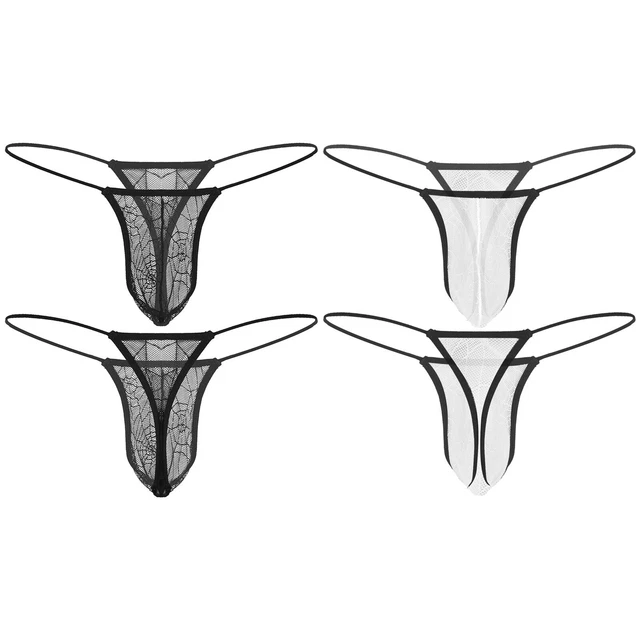 MENS NOVELTY SHEER Transparent Thong Micro Pouch String Cross Dresser