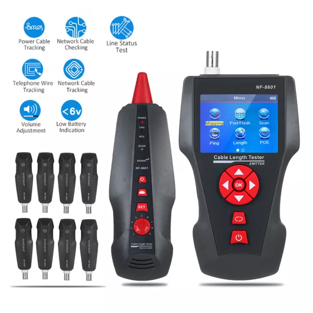 Noyafa NF-8601W LCD Network Tracker,Wire Cable Tester Finder RJ11 PING/POE LAN