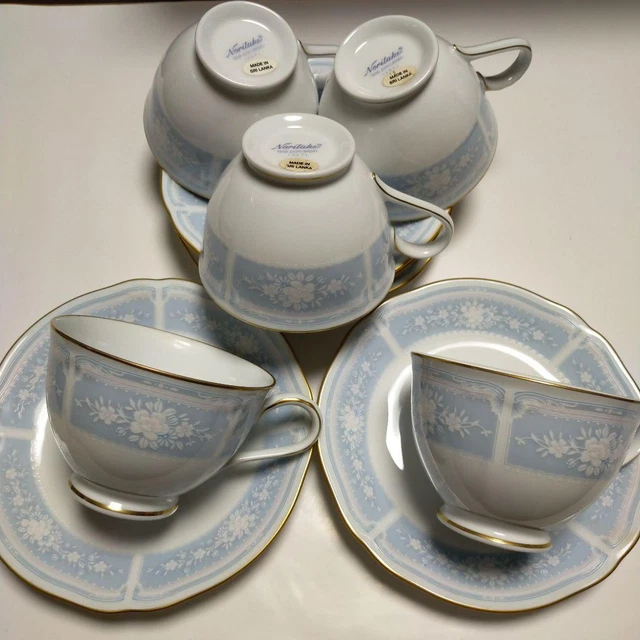 Guest Group Noritake Sri Lanka Lace Wood Gold Cup Saucer