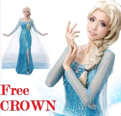 Disguise Frozen 2 Snow Queen Elsa Prestige Women's Halloween Fancy-Dress  Costume, L (12-14) - Walmart.com