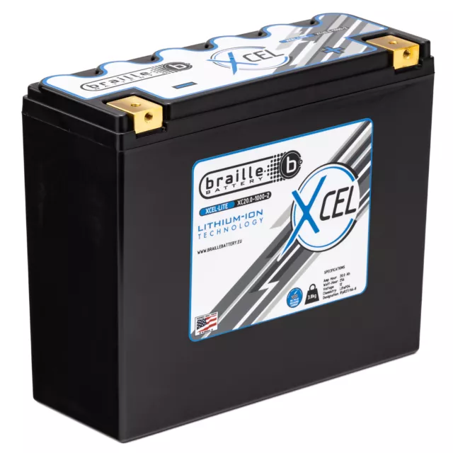 Braille Xcel-Lite MSA Approved Motorsport Lithium Battery - XC20.0-1000-2
