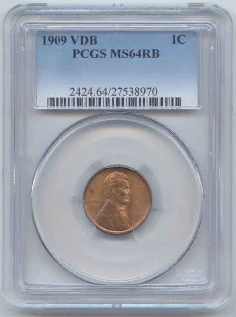 1909 VDB Lincoln Wheat Cent, PCGS MS-64 RB, Red and Brown