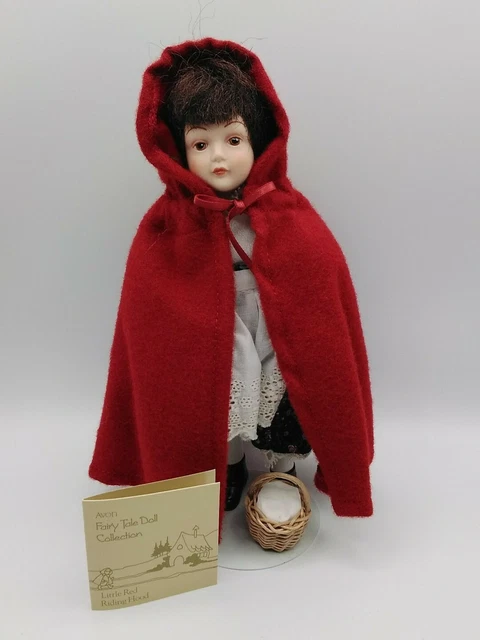 1985 AVON Fairy Tale Little Red Riding Hood Porcelain Doll Collection w/Basket