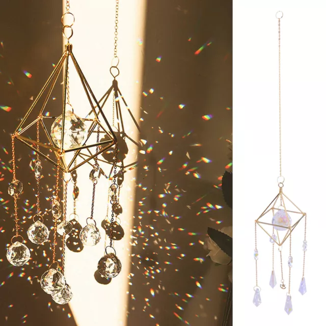 Natural Crystal Suncatcher Pendant Prism Rainbow Maker Mobile Window Hanging