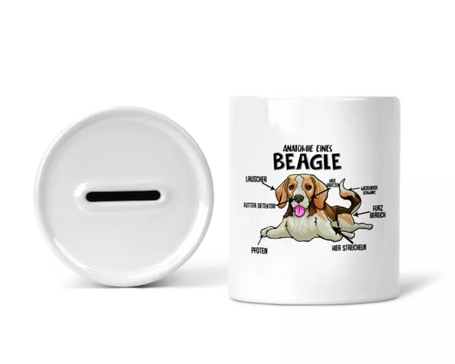 Sparschwein Spardose Sparbüchse mit Beagle Hund Dog Hundebesitzer Geschenk