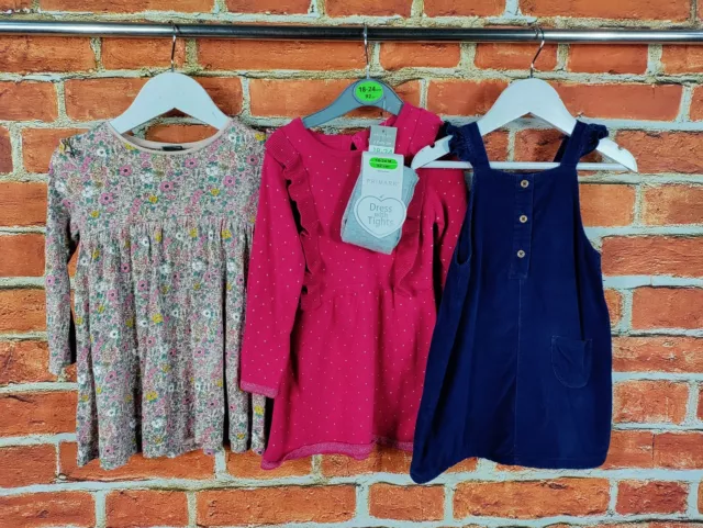 Pacchetto Abiti Bambina Età 18-24 Mesi Next M&S Primark Set Maglia Pinafore 92Cm