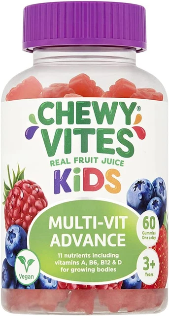 Chewy Vites Kids Magnesium, 60 Kids Vitamins Gummies, 500mg Magnesium Citrate Providing 56mg Per Gummy 2 Months Supply Real Fruit Juice Age 3 Berries Flavour - View #14