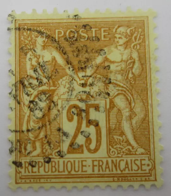 France Timbre N° 92 - Cachet D'essai Paris - Pl. De La Bourse - Sage - Type Ii