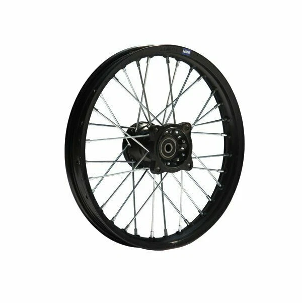 HMParts Cerchio Alluminio Anodizzato 10 Pollici Anteriore Nero 12 MM Typ2 Dirt