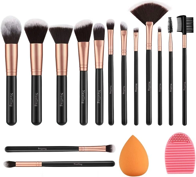 Pennelli Make up Oro Rosa 14 Pezzi, Set Di Pennelli Trucco, Pennelli Trucco Prem