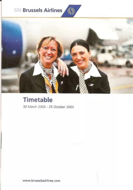 Airline Timetable - SN Brussels - 30/03/03 - S