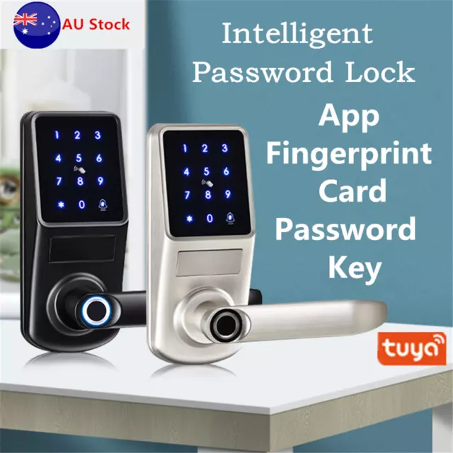 Fingerprint Smart Door Lock Digital Password Entry Door Lock App Card Key AU