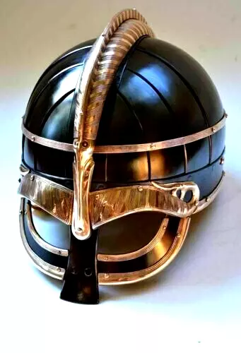 Medieval Vendel Viking  Knight Helmet 18 Gage Steel & Brass Museum Armor Helmet