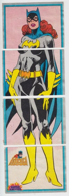 Batgirl - Vintage 4 Stickers Puzzle Set - Cromy Very Rare Argentina 1985