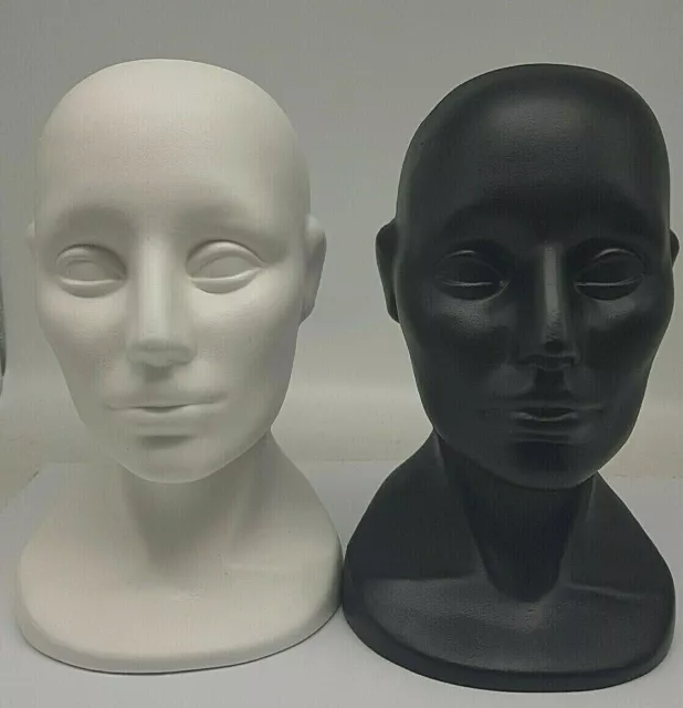 Hard Plastic Men Mannequin Head Dummy Black & white  color Hat GAS MASK Display